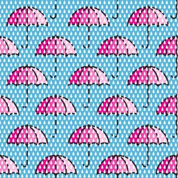 Umbrellas seamless pattern Stock Illustration