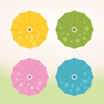 Umbrellas Set Stock Illustration