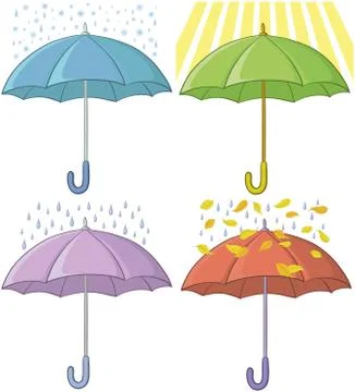 Umbrellas set Stock Illustration