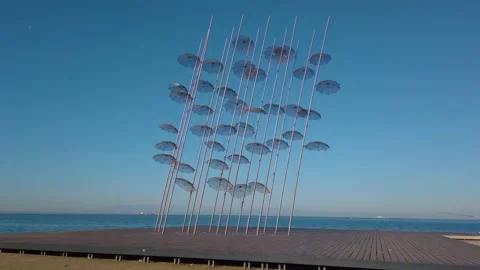 Umbrellas Sideways Stock Footage 132703154