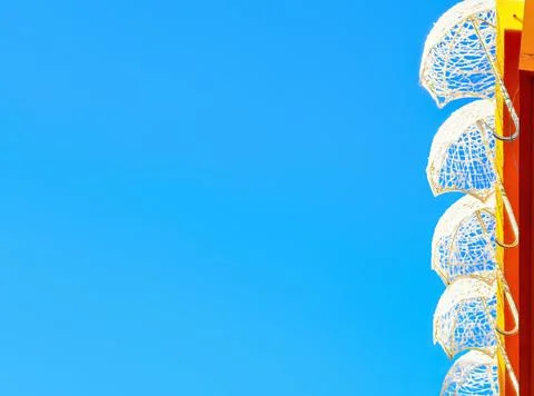 Umbrellas on sky Stock Photos