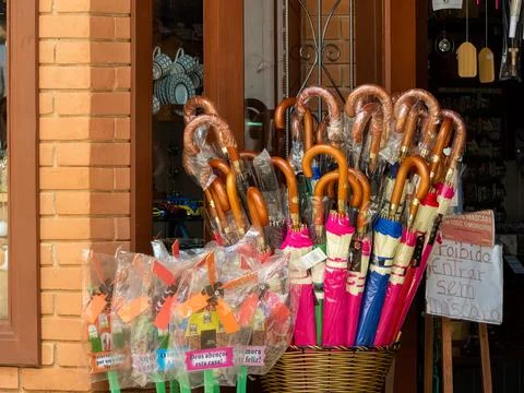 Umbrellas in a store Stock Photos