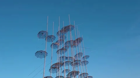 Umbrellas Upwards Stock Footage 132703240