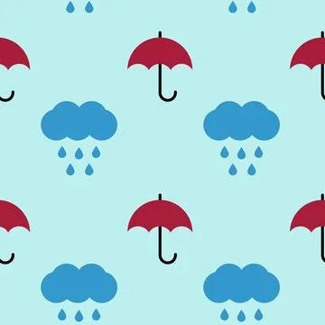 Umbrellas, vector seamless pattern. Illustrazione stock