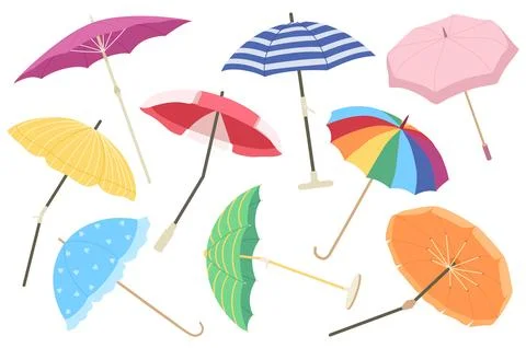 Umbrellas Vector Set Stock Illustration