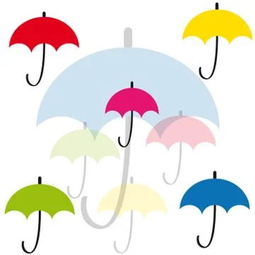 Umbrellas on white background Stock Illustration