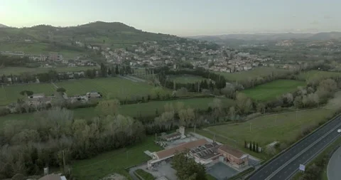 Umbrian landscape with highway Stock Footage 237698447