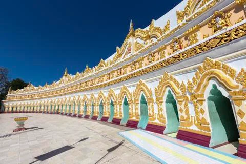 Umin Thounzeh temple in myanmar Stock Photos
