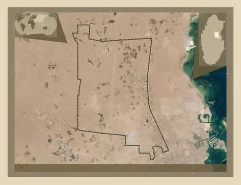 Umm Salal, Qatar. High resolution satellite map Stock Illustration