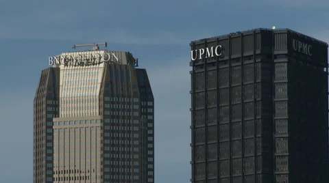 UMPC building in Pittsburg Stock Footage 49696974