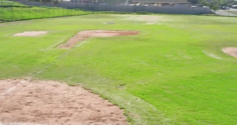 On umpire calling strike, pitcher retrieving ball on mound, walking toward home Stock Footage 345123255