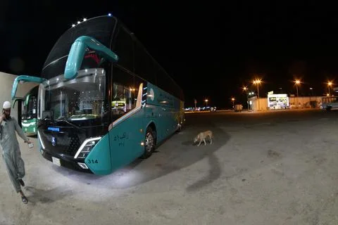 Umrah pilgrim bus 库存照片