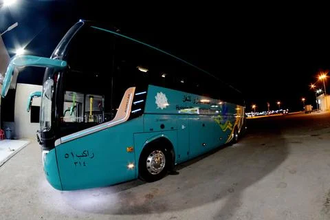 Umrah pilgrim bus Stock Photos