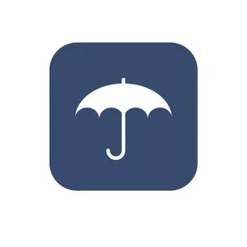 Umrella icon, flat design on dark background. Stock Illustration