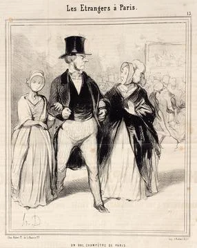 Un Bal champtre de Paris. Honor Daumier (France, Marseilles, 1808-1879). Fr.. 스톡 일러스트