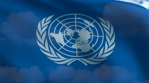 UN blue 4K 30fps Stock Footage 73476089