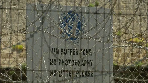 UN buffer zone sign Stock Footage 246373116