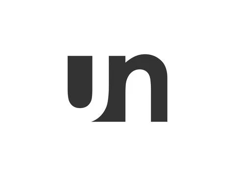 UN creative geometric initial based modern and minimal logo. Letter u n tre.. Stock Illustration