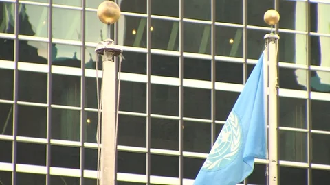 UN flag Stock Footage 128902620