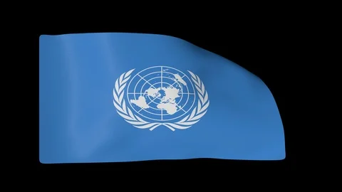UN Full Glag Plus Alpha Channel Video stock 87268616