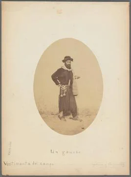 Un gaucho, vestimenta del campo. 1866. Photographs. The Miriam and Ira D. ... Stock Photos