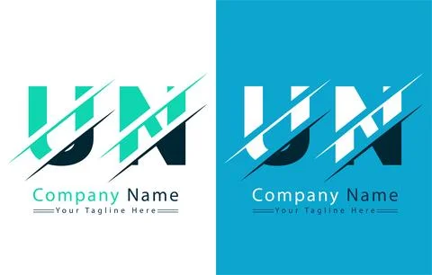UN Letter Logo Vector Design Concept Elements Stock Illustration