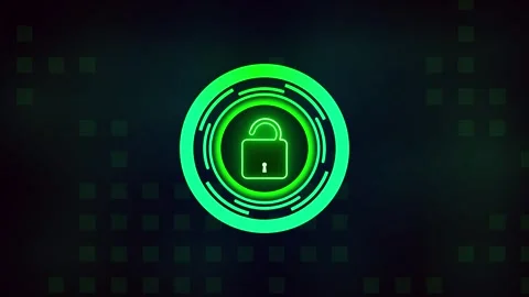 Un-Lock Icon with Rotating Circle Shapes – Secure Animation Stock Footage 282577307