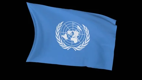 UN seamless loop flag animation simulation 動画素材 150313471