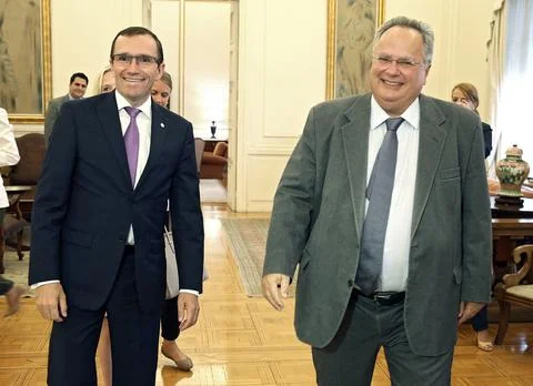 Un Secretary General Special Adviser On Cyprus, Espen Barth Eide Visits Athens - Stock Photos