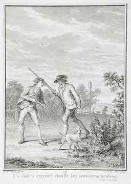 Un Violent exercise touffe les sentiments tendres. Noel Le Mire (France, Ro.. Stock Illustration