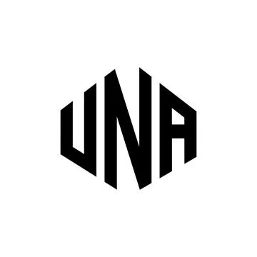 UNA letter logo design with polygon shape. UNA polygon and cube shape logo .. Stock Illustration
