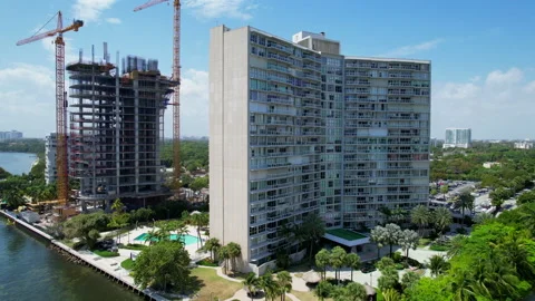 Una Residences in early construction phase Stock Footage 239884568