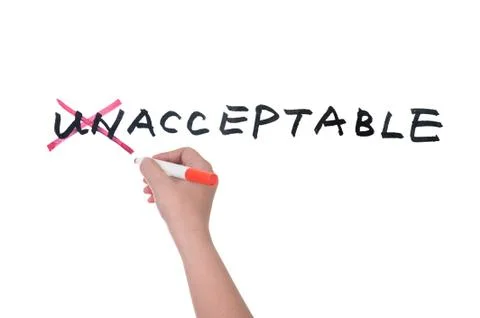 Unacceptable to acceptable concept Stock Photos