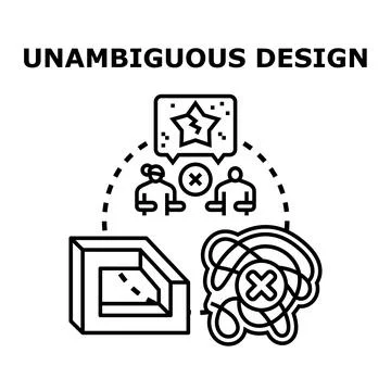 Unambiguous design concept presenting clarity and proper understanding Stock Illustration
