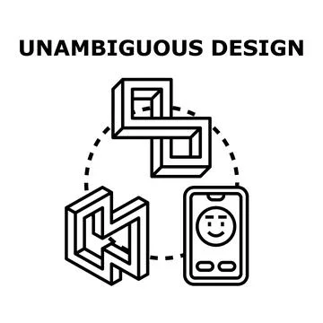 Unambiguous design concept presenting geometric forms and happy user interfac Stock Illustration