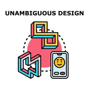 Unambiguous design concept presenting geometric forms and happy user interfac Stock Illustration
