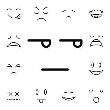 Unamused, face flat vector icon in emotions pack Stock Illustration