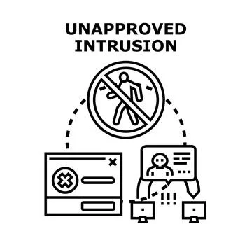 Unapproved intrusion concept with data and network security Stock Illustration