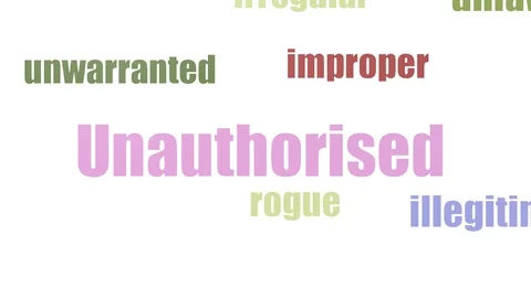 Unauthorised Word Cloud Animated On White Background Stock Footage 103672610