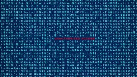 Unauthorized access, computer warning sign. Stock Footage 314946858