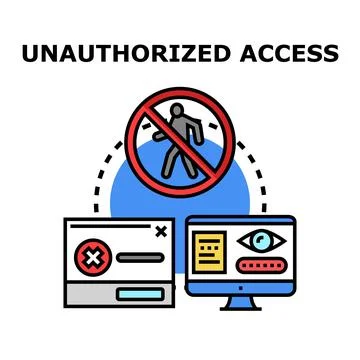 Unauthorized access concept with digital protection Stock Illustration