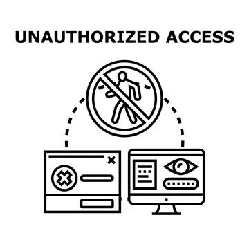 Unauthorized access concept with digital protection Stock Illustration