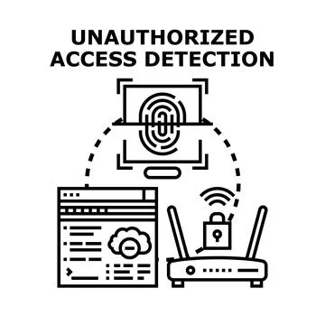 Unauthorized access detection for digital security concepts 库存插图