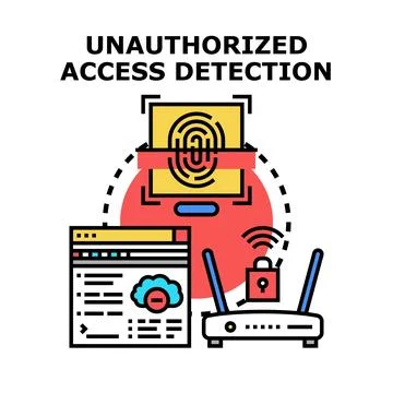 Unauthorized access detection for digital security concepts イラスト素材