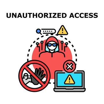 Unauthorized access security risk online data protection Stock Illustration