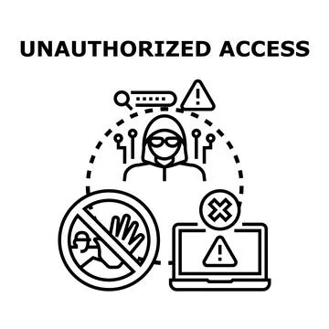 Unauthorized access security risk online data protection Stock Illustration