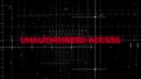Unauthorized Access Text Animation on Digital Background Stock Footage 342789323