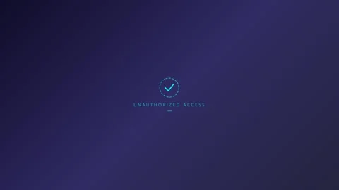 Unauthorized access warning message glowing on a dark blue digital background Stock-Footage 346190575