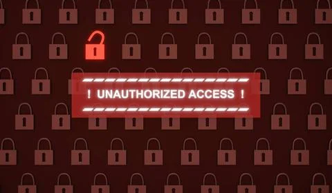  Unauthorized access warning sign. Unauthorized access warning sign. Data,... Stock Photos