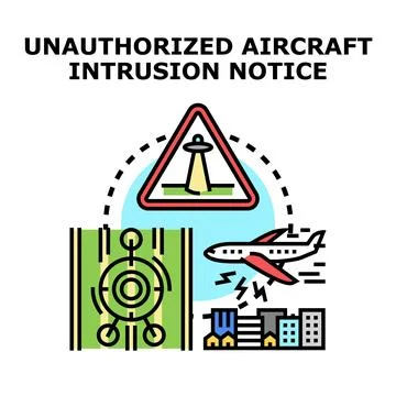 Unauthorized aircraft intrusion notice vector illustration concept 스톡 일러스트